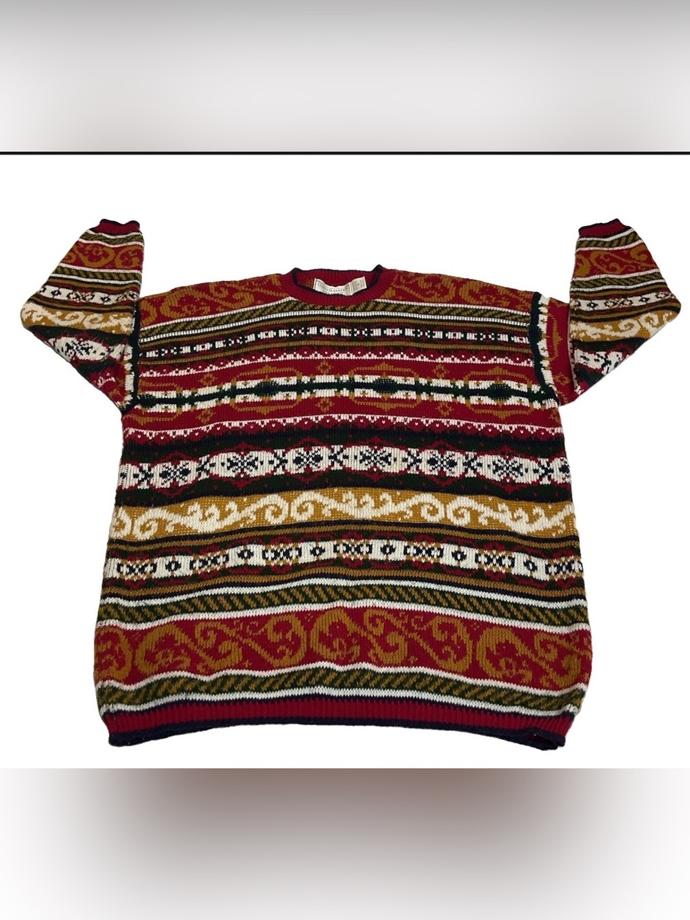 Vintage 80s 90s United States sweater made in USA men’s size medium multicolor